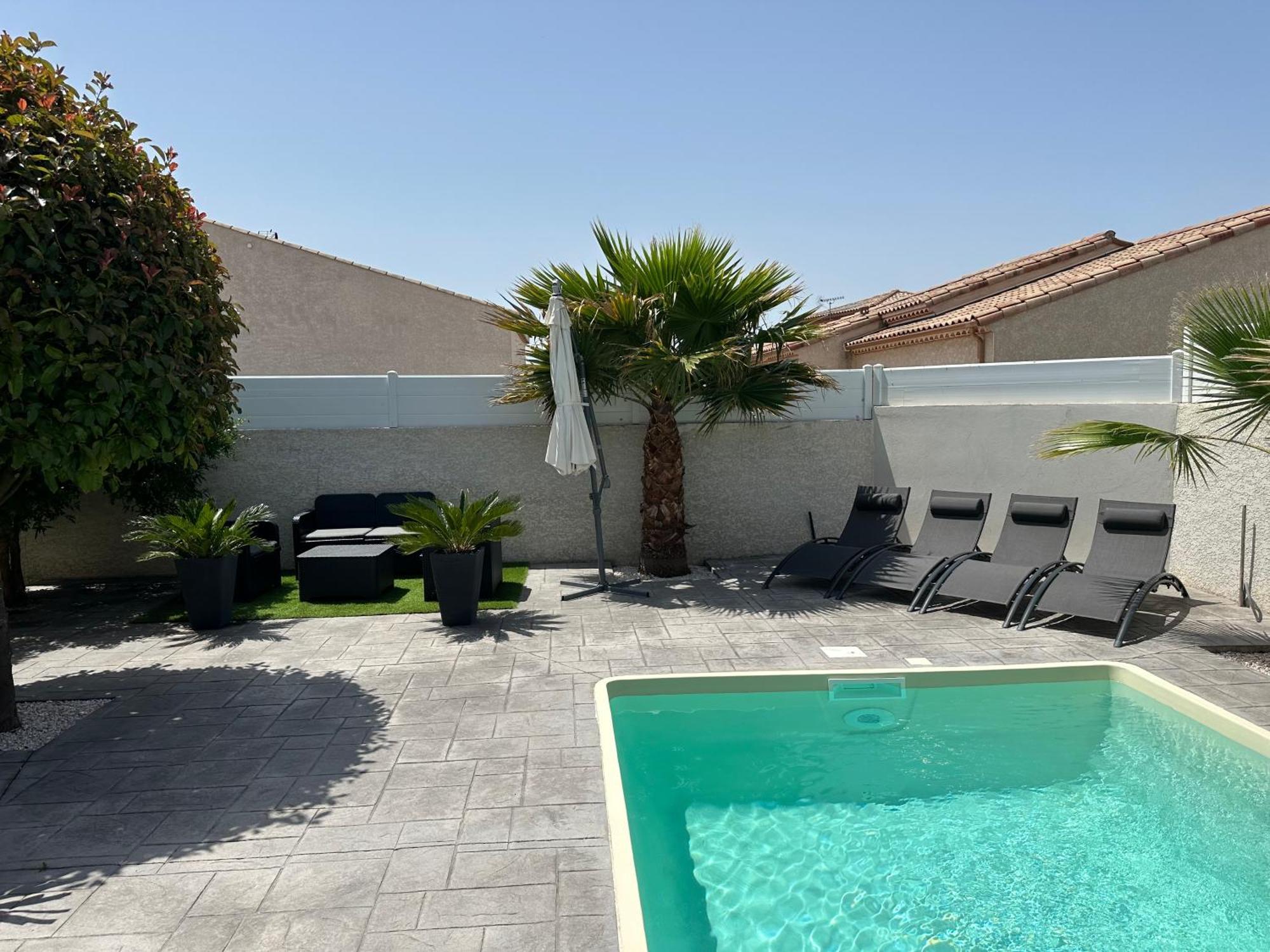 Villa Piscine De La Garrigue Florensac Exteriér fotografie